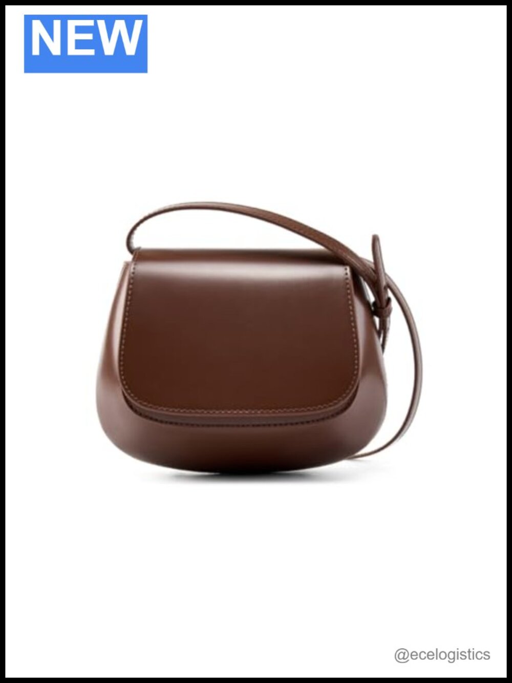 Genuine Leather Small Crossbody Bag Adjustable Strap Shell Design Retro Purse